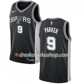 Muški NBA Dres San Antonio Spurs Tony Parker 9 Nike 2017-18 Crna Swingman